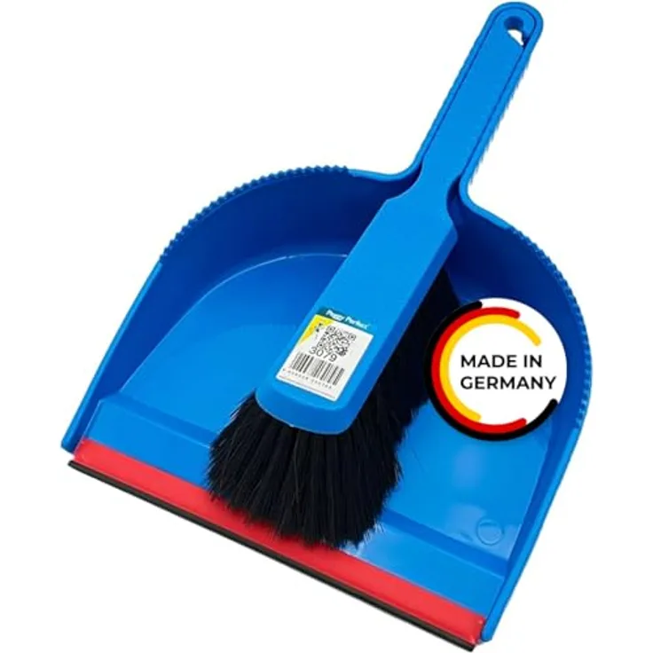 Peggy Perfect Kehrgarnitur Super, Profigarnitur mit Handfeger und Kehrschaufel, Breite ca. 23 cm, blau
