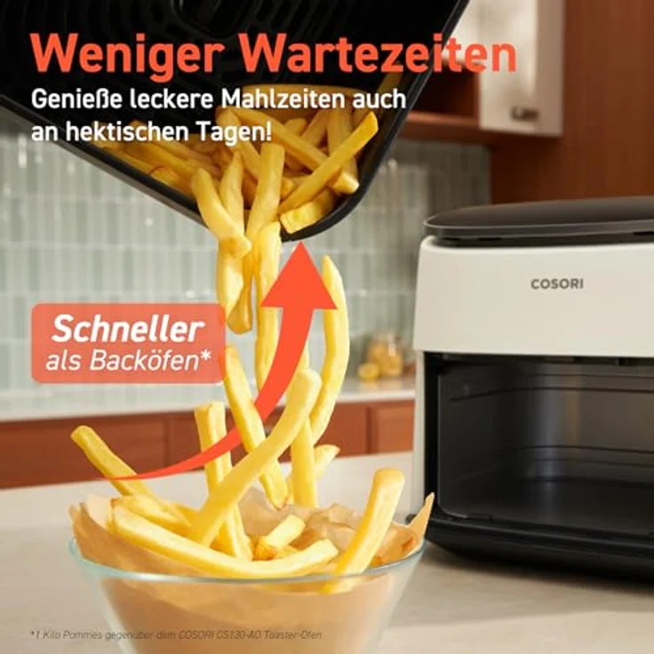 Cosori Turboblaze Heißluftfritteuse Airfryer 6L Weiß, DC Motor, 5 Geschwindigkeitsstufen, 87 Rezepte, 64% energiesparend – Bild 3