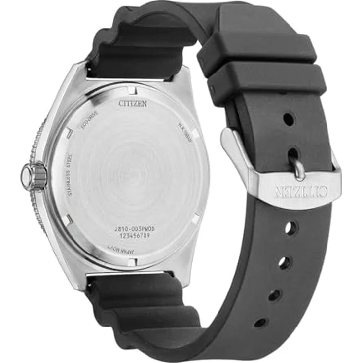 Citizen Eco-Drive Marine Sports Solar Herrenarmbanduhr, Quarzwerk mit Kalenderfunktion, Schwarz/Silber – Bild 3