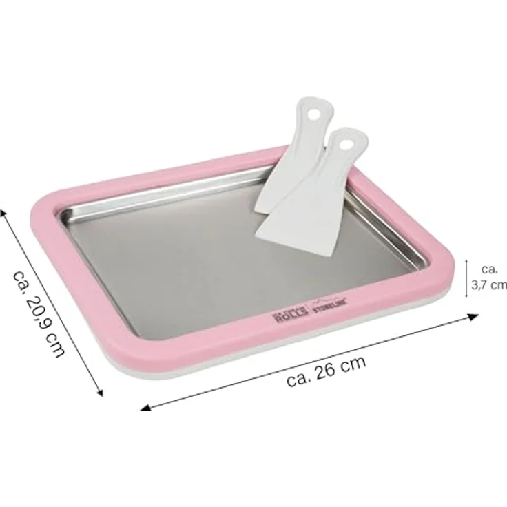 STONELINE Eismaschine by Mr. Ice Cream Rolls Maker Eisplatte für Hausgemachte Eiscreme, Edelstahl Eisplatte in Rosé, inkl. 2 Spatel und Rezepten – Bild 2