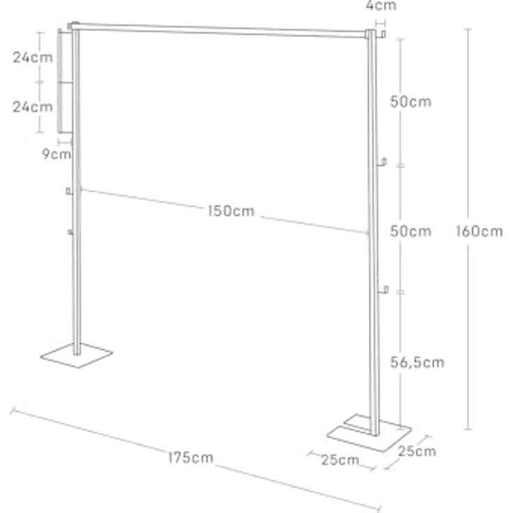 Yamazaki Wäscheständer "Tower" Design Kleiderständer 175x160x25cm, zusammenklappbar, freistehend, Trockenständer, weiß – Bild 6