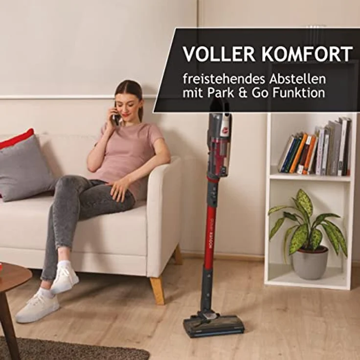 Hoover H-FREE 500 HOME Akku-Staubsauger ohne Beutel – bis zu 30 Min. Laufzeit – komprimierbar für kompaktes Verstauen – kabelloser Staubsauger mit LED & Parkfunktion – auch als Handstaubsauger – Bild 5
