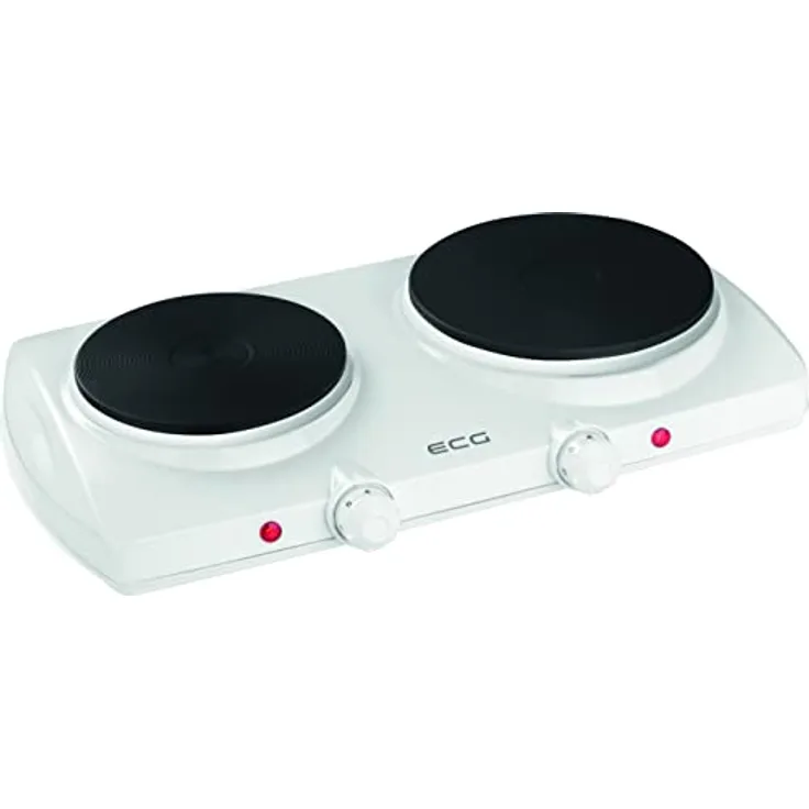ECG EV 2512 White Doppelkochplatte mit 1.500 W + 1.000 W Leistung