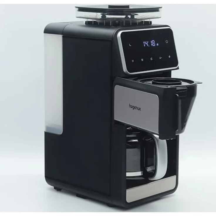 Hagenuk Kaffeemaschine mit Mahlwerk, 12 Tassen, Timer, Flachmahlwerk, DIRECT-DROP-SYSTEM, Warmhaltefunktion, 200g Bohnenbehälter, Permanentfilter – Bild 3