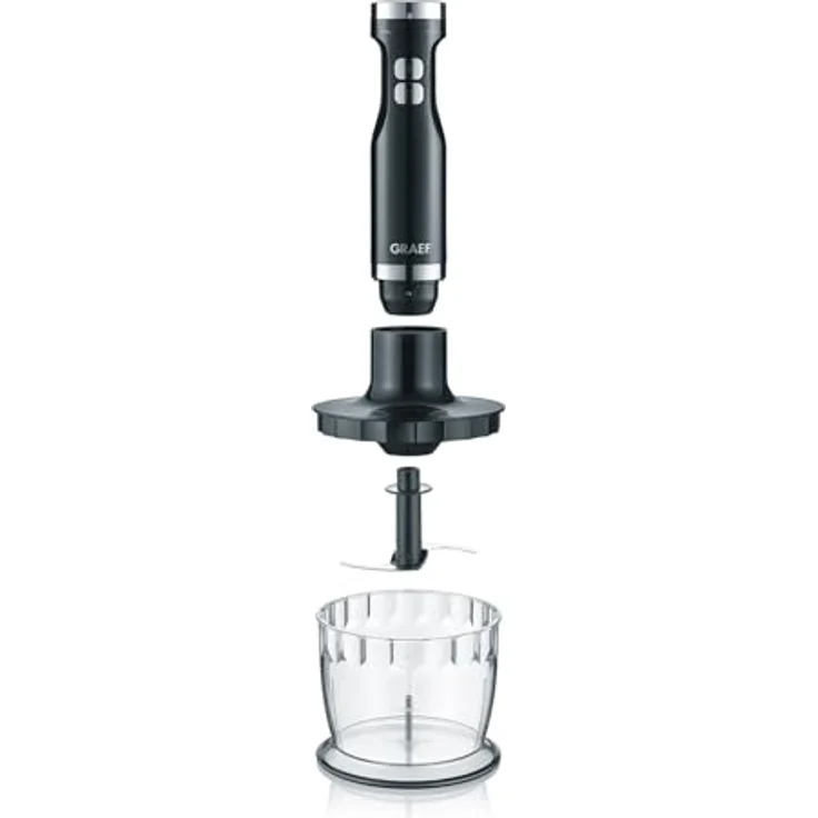 Graef HB502EU Stabmixerr, 800W, 5 Geschwindigkeiten und Turbo-Funktion, Kunststoff, schwarz, silber – Bild 3