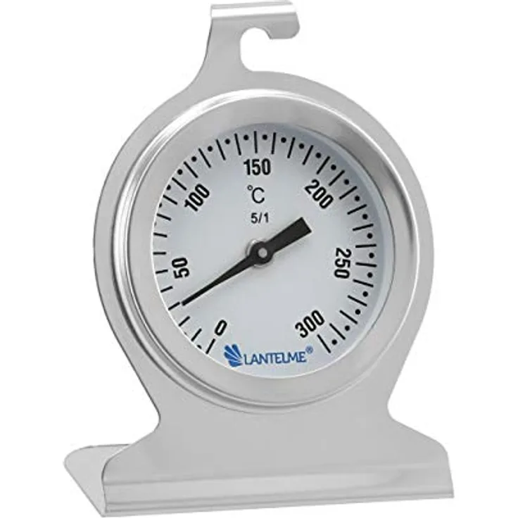 Lantelme Backofenthermometer 300 Grad Edelstahl Rostfrei zum Aufhängen und hinstellen Backofen Thermometer analog 5843
