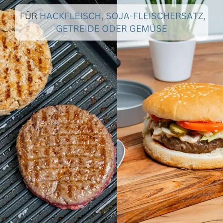 Westmark Hamburgermaker mit Patty-Hebevorrichtung, Hamburger-Presse, Innendurchmesser 11,5 cm, Kunststoff, Weiß-Rot, 62332260 – Bild 8