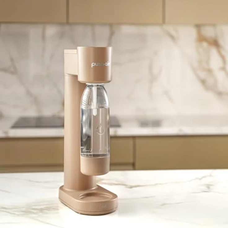 Dafi PushAir Saturator, Wassersprudler mit CO2-Kartusche und 0,7l Cappuccino-Flasche, individuell einstellbare Kohlensäuremenge – Bild 3