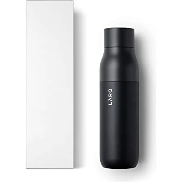 LARQ Bottle Twist Top 500ml - Isolierte Edelstahl-Trinkflasche | Thermoskanne, BPA-frei | Wiederverwendbare Wasserflasche für Camping, Büro und Reisen | Hält Getränke kalt und heiß, Obsidian Black – Bild 3
