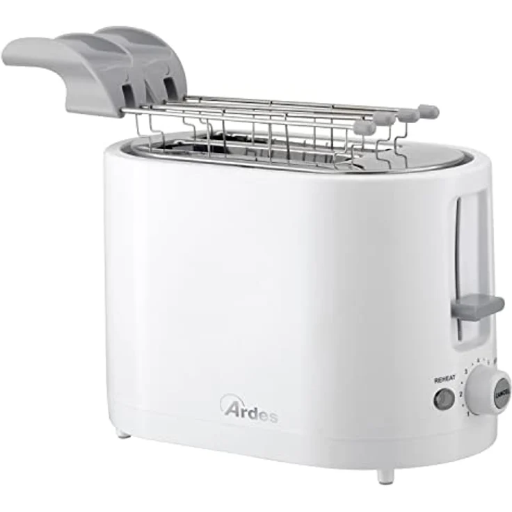 Ardes ARTOAST01 TOSTO SLEEK PLUS Toaster mit Toastzange für gefüllte Toasts - 7 Toasts, 4 extra Scheiben, abnehmbare Krümelschublade, Kabelaufwicklung - Edelstahl – Bild 1