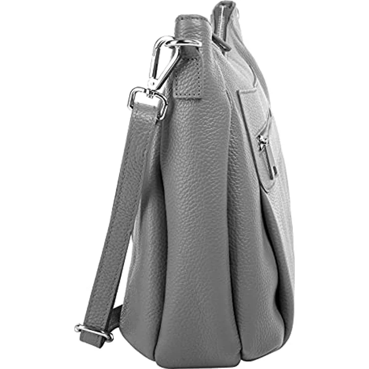 Samantha Look Umhängetasche, Damen Leder, echt Leder, Made in Italy, matt, schwarz – Bild 5