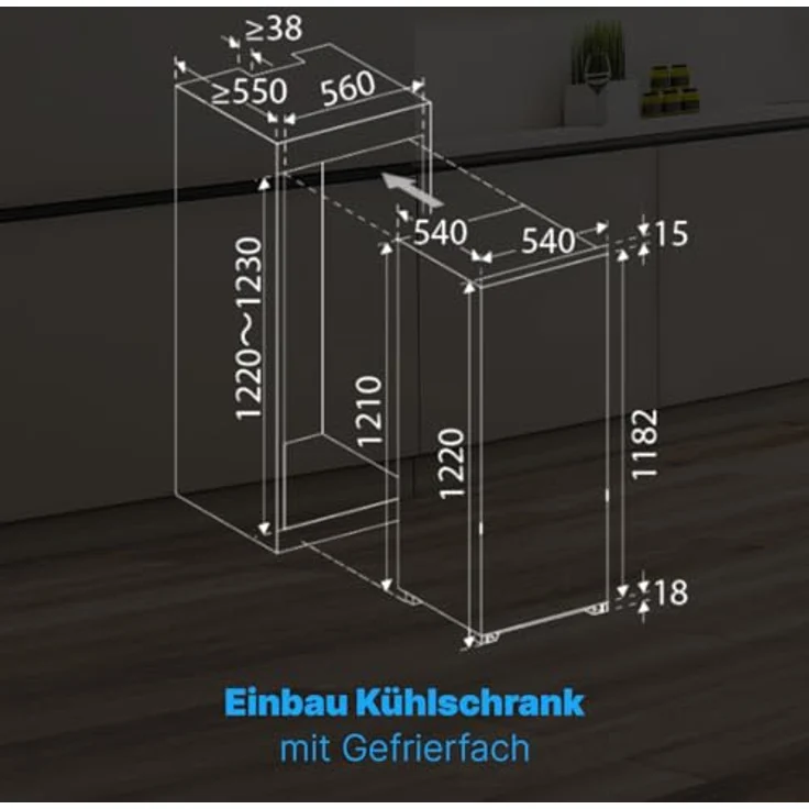 Bomann Einbau-Kühlschrank KSE 7812 weiß, 181 Liter Nutzinhalt, SMART Funktion, Abtauautomatik – Bild 2