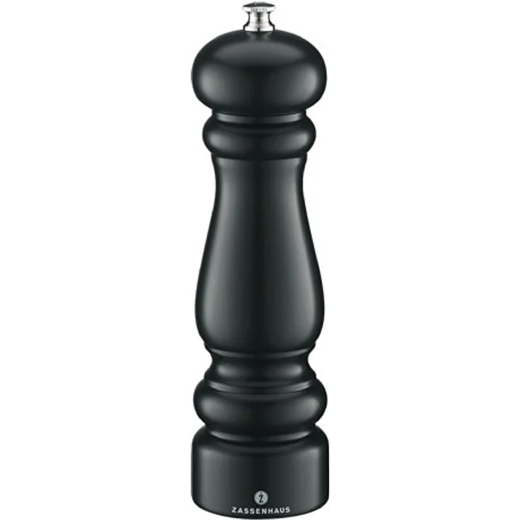 Zassenhaus Pfeffermühle POTSDAM , Mahlgrad einstellbar fein bis grob , Zassenhaus Keramikmahlwerk Made in Germany , Manuelle Pfeffermühle , Bereits vorbefüllt , Schwarz Matt , 20 cm – Bild 1