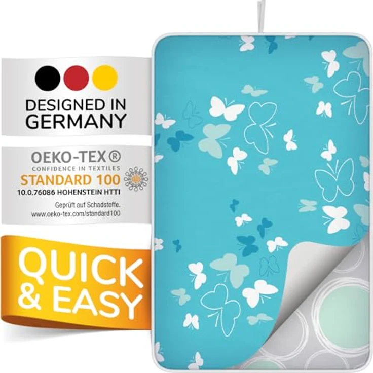 smart&gentle Bügelmatte 100x65cm für Dampfbügeleisen, rutschfeste Bügelunterlage mit Hitze- und Feuchtigkeitsschutz, Designed in Germany – Bild 1