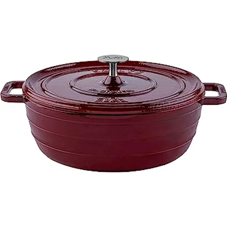 Sallys Ela Deluxe Gusseisentopf - Robustes und Hochwertiges Kochjuwel für Perfektes Garen in Bordeaux
