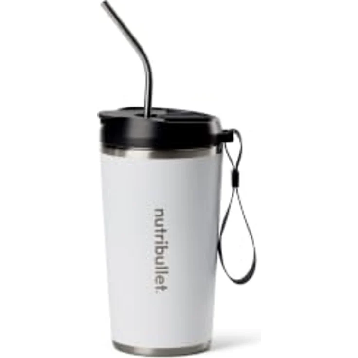 NutriBullet FLIP Tragbarer Smoothie Maker mit isoliertem Edelstahlbecher, 11.1-V-Motor, Farbe: Weiß – Bild 3
