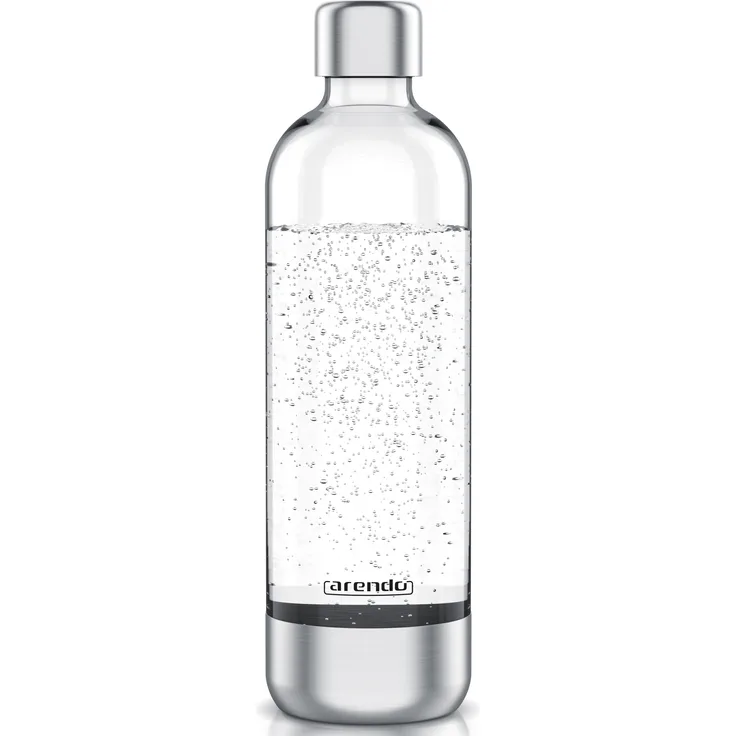 Arendo Wassersprudler Flasche 1l, 1000 ml, Edelstahl/PET, Skalierung, max 900 ml Sprudelmenge, Zubehör, für Arendo Wassersprudler