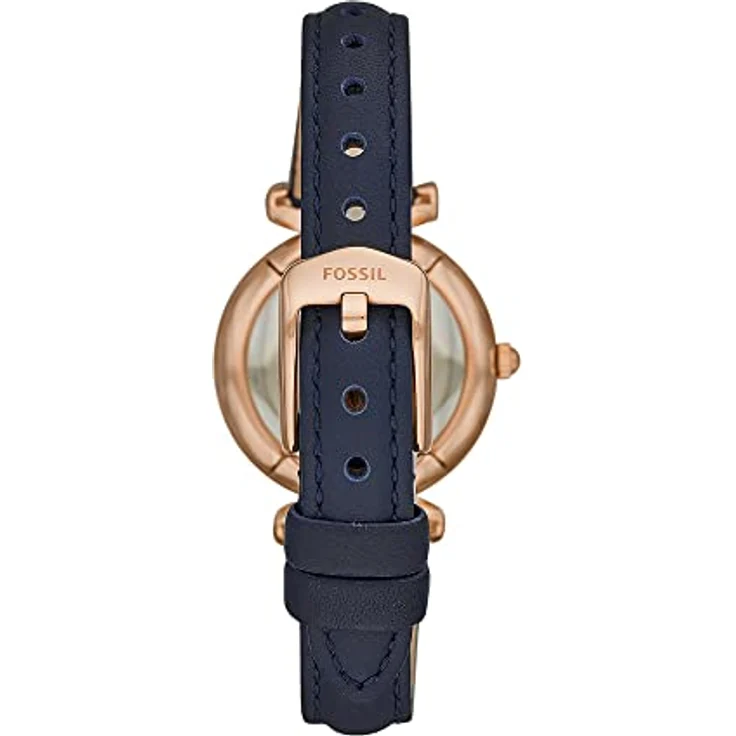 Fossil Damenuhr Carlie, Quarzwerk, 28mm Rose Gold Edelstahlgehäuse mit einem Lederarmband, ES4502 – Bild 3