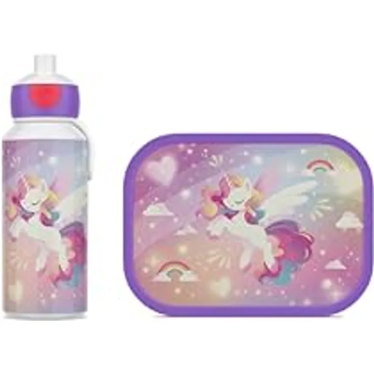 Mepal Campus Lunchset, Lunchbox mit Pop-Up Trinkflasche und Bentobox, mehrfarbig, spülmaschinengeeignet