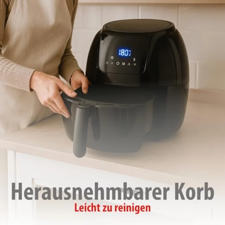 alpina Heißluftfritteuse - 5 Liter - 230V - Airfryer - Digitaler Touchscreen - Huhn, Gemüse, Brot, Muffin - 7-8 Personen – Bild 5