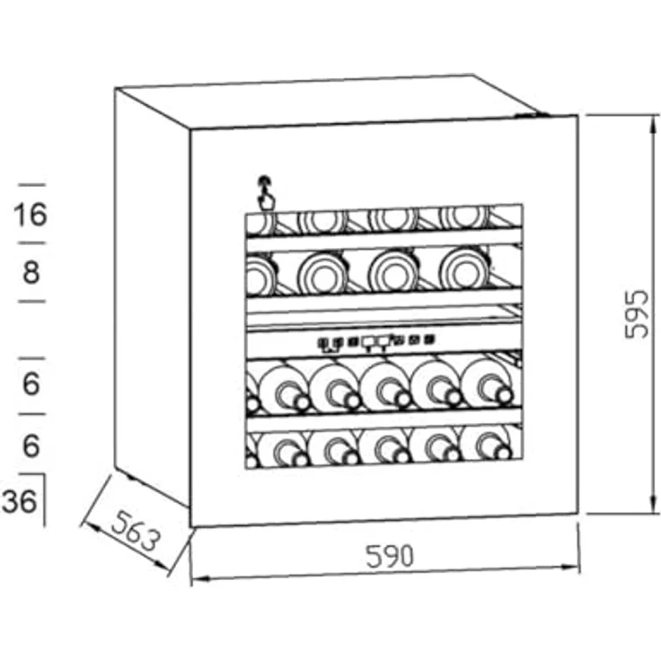 Wolkenstein EWTS85-36ED Weinkühlschrank, Weintemperierschrank, Einbau, 36 Flaschen, Energieklasse G – Bild 4