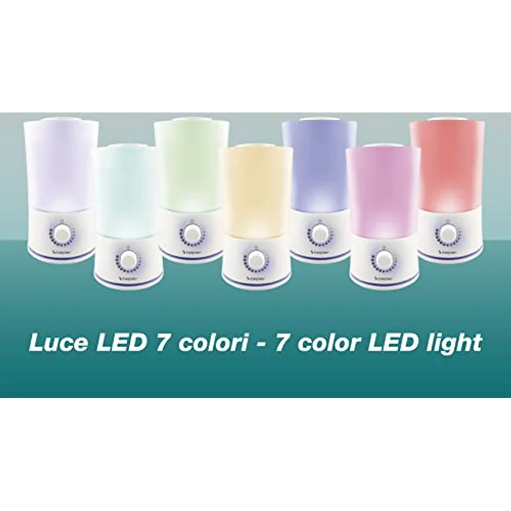 BEPER 70.401 Luftbefeuchter und Essenz-Diffusor, 30W, 2, 4L, 7-Farben LED-Licht, Weiß, Abschaltautomatik, Ideal für Haus, Büro, Kinder, Zimmer und Bad – Bild 3