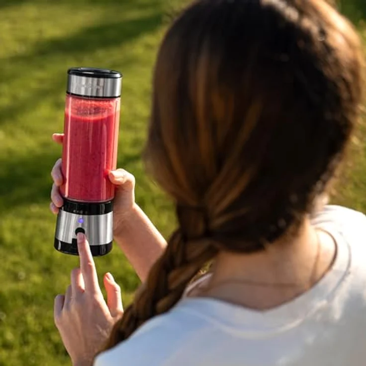 Cecotec WanderlustMix, Tragbarer USB-Smoothie-Mixer mit 126W, 400ml Becher, 4 Klingen mit schwarzer Titanbeschichtung, 15 Nutzungen Autonomie – Bild 3