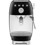 Smeg ECF03BLEU, Premium Siebträgermaschine im 50’s Style in schwarz, mit Cold-Brew-Funktion und 15bar Pumpendruck
