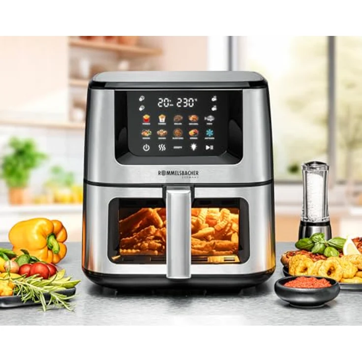 ROMMELSBACHER FRH 1850 XXL Heißluftfritteusen 1 kg Pommes, 7.5l, 1870 Watt, Schwarz – Bild 2