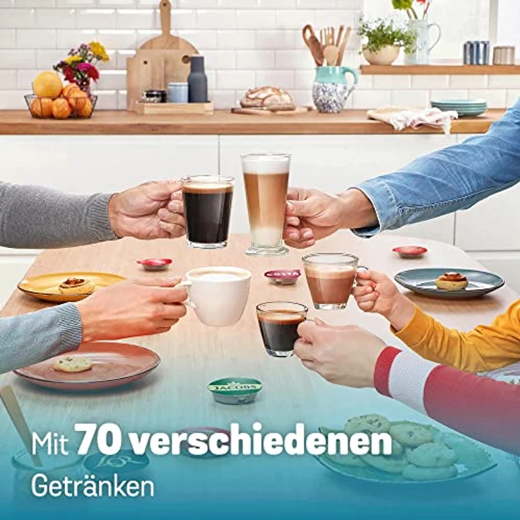 Tassimo Finesse Kapselmaschine TAS16B2 Kaffeemaschine by Bosch, 70 Getränke, intensiverer Kaffee auf Kopfdruck, Abschaltautomatik, perfekt dosiert, platzsparend, 1400 W, 0.7 liters schwarz/schwarz – Bild 5