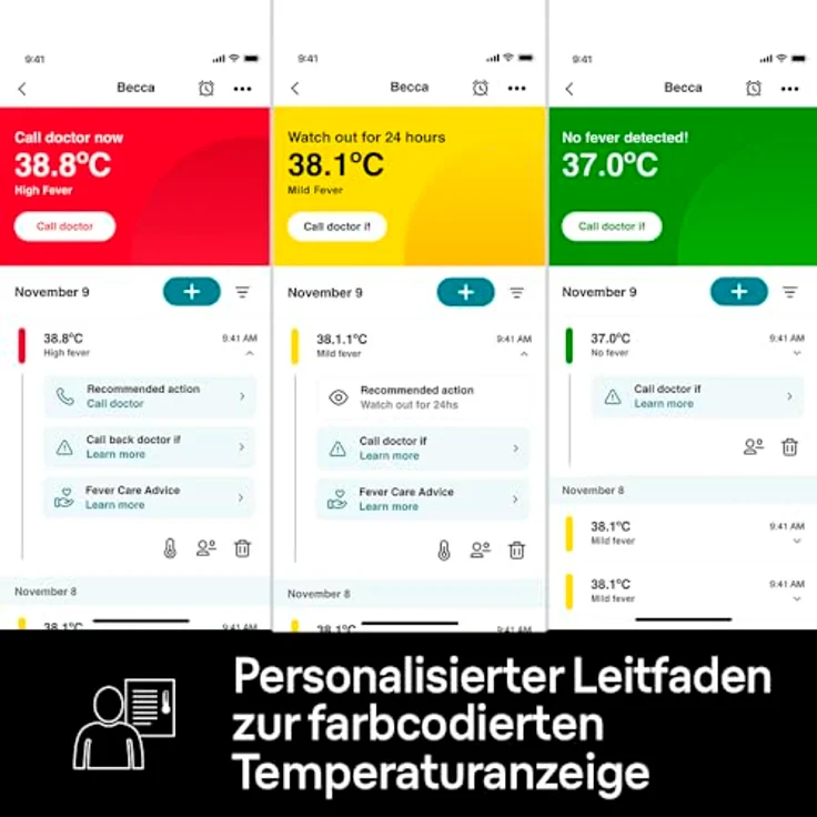 Braun ThermoScan 7+ connect Ohrthermometer, Bluetooth-kompatibel mit Age Precision® Technologie, inkl. 21 Hygiene Caps – Bild 3