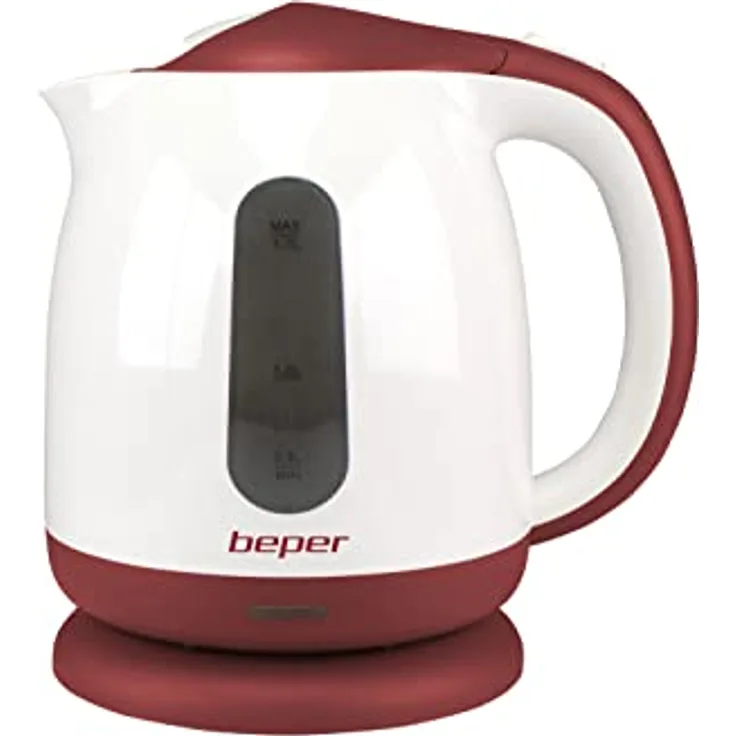 BEPER P101BOL100 Elektrischer Wasserkocher, automatische Abschaltung, 1,7 Liter, abnehmbarer Kalkfilter, 2200 W, Rot