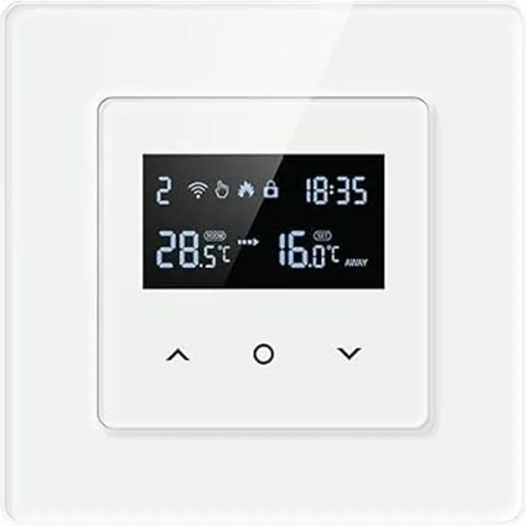 Avatto WT200-16A-W Intelligenter WiFi Thermostat für elektrische Heizung, 16A, NTC-Sensor, Touchscreen, Sprachsteuerung mit Tuya, LCD-Display