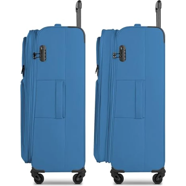 SMARTBOX großer Weichgepäck Check-in Koffer für Damen & Herren | Großer XL Trolley 46 x 31 x 78 cm | 4 Rollen & Zahlenschloss | erweiterbar mit Dehnfalte | leichte 3,6 kg (Edition 04) – Bild 2