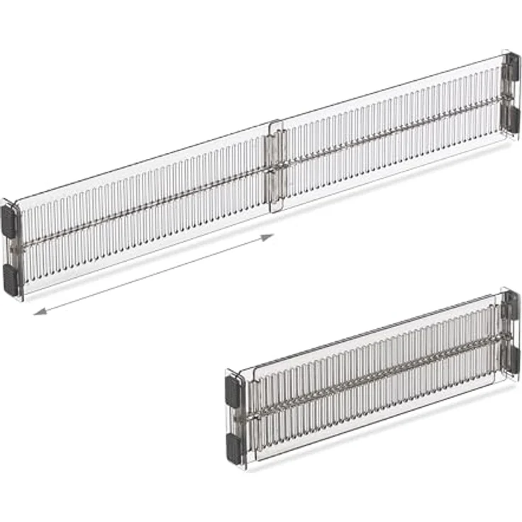 Relaxdays Schubladentrenner-Set, verstellbare Trennwände für Küchenorganisation, transparent, 8 Kunststoffplatten mit Anti-Rutsch-Pads – Bild 6