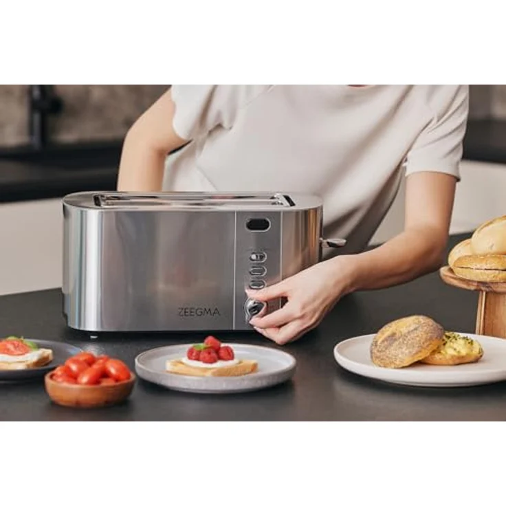 ZEEGMA TOSTEE CHEF Toaster, 1500 W, 4 Toasts, 6 Bräunungsstufen, Brötchenhalter, Auftau- und Aufwärmfunktion – Bild 5