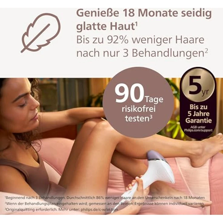Philips Lumea 8000 Series, IPL-Haarentfernungsgerät, SenseIQ Technologie, 3 Aufsätze, BRI946/00 – Bild 2
