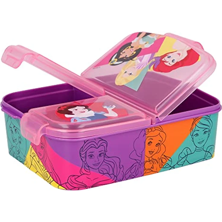 Stor PRINCESAS Disney |Brotdose mit 3 Fächern für Kinder - Kinder-Lunchbox - Snackbox - Dekorierte Lunchbox, Estándar – Bild 3