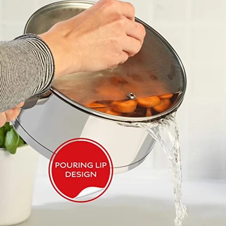 Russell Hobbs RH01164EU Excellence 20cm Stielkasserolle, 2.5L stieltopf mit Glasdeckel, hochglanzpoliert Kochtopf, Stieltopf kasserolle induktion pfanne, Spülmaschinenfest saucepan – Bild 3