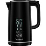 Hanseatic Wasserkocher HWK172200DBD, 1,7 l, 2200 W, schwarz, mit Temperaturvorwahl und extra großem Display