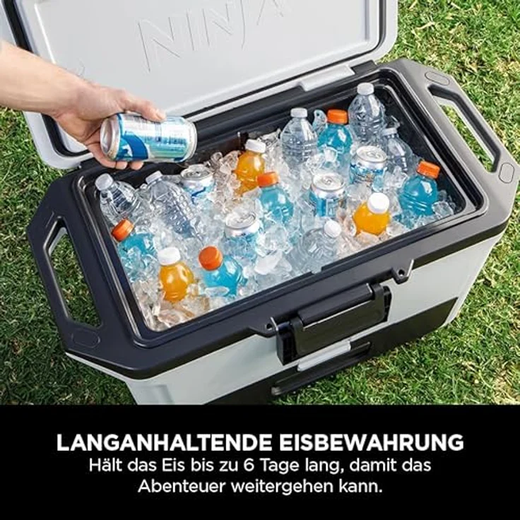 NINJA FrostVault Dampfgarer FB151EUWH, 47L Kühlbox mit hoher Isolierleistung, bis zu 6 Tage Eis-Kühlung, transportable Tragegriffe – Bild 4