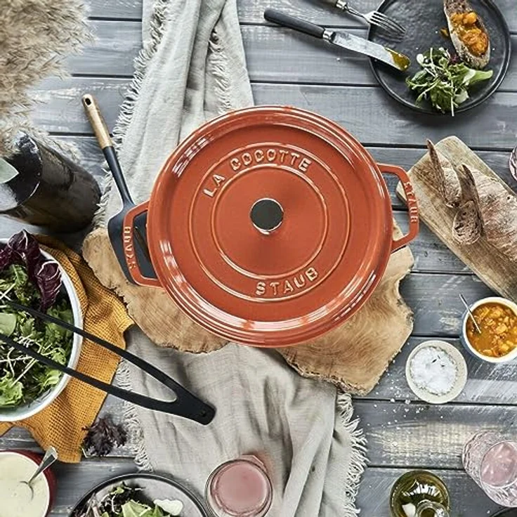 Staub Cocotte, rund, Induktionsgeeignet, Gusseisen, Zimt, 22 cm, 1 Einheiten – Bild 5
