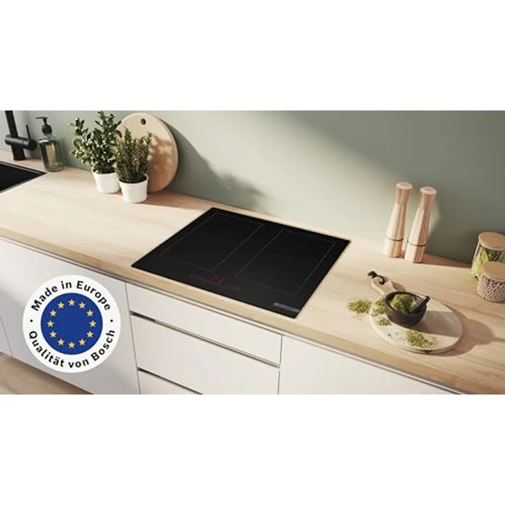 Bosch PVQ61CHB1E Serie 6 Induktionskochfeld 60 cm, Matt Schwarz - 5x weniger sichtbare Kratzer, Power Boost, automatische Dunstabzugaktivierung, Combi Zone für großes Kochgeschirr – Bild 2