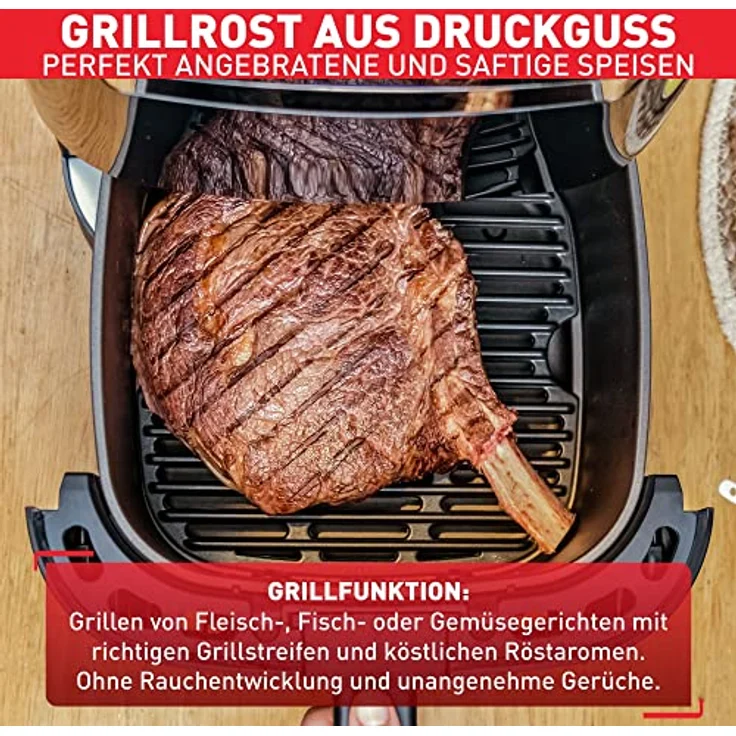 Tefal EY8018/4 Easy Fry & Grill XXL 2-in-1 Heißluftfritteuse 6,5L | Air Fryer und Grill | Flexcook-Einsatz für 2 Speisen gleichzeitig | gesunde Friteuse ohne Öl | energiesparend | 8 Programme | 8 Personen – Bild 4