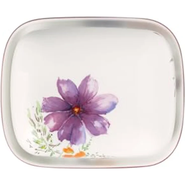 Villeroy & Boch Mariefleur Basic Butterdose mit Deckel, Bunt, Spülmaschinenfest, Mikrowellensicher, Premium Porzellan, Florales Design, Größe: 15 x 12,5 x 6,5 cm – Bild 2
