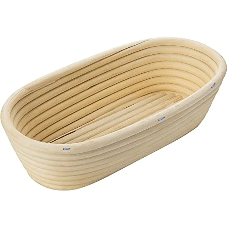 Westmark Gärköbchen-Set, 2tlg., Gärkörbchen oval + Bezug, Peddigrohr/Baumwolle, Hellbeige/Beige, 3204227B – Bild 2