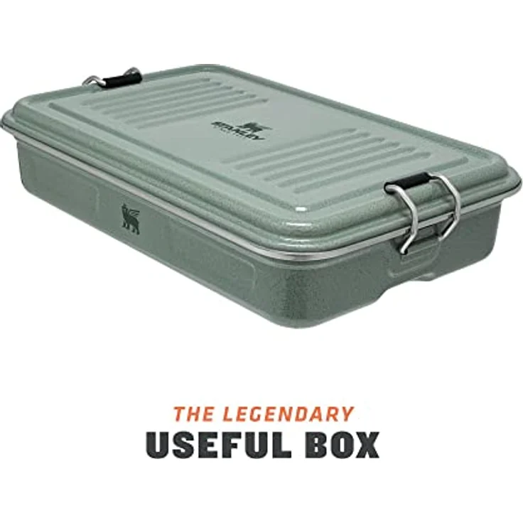 Stanley Classic Useful Box Brotdose aus Edelstahl in der Farbe Hammertone Green 1,2L, Maße: 24,8cm x 16,1cm x 5,5cm, 675400 – Bild 2