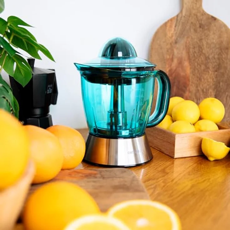 Cecotec Exprimidor Zitrus Easy White V, Zitruspresse mit 1 Liter Saftbehälter, Schwarz/Blau/Silber, spülmaschinenfest – Bild 3