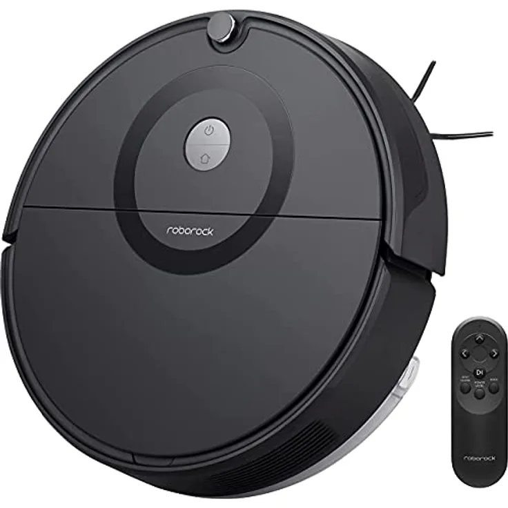 Roborock E5 Saug- und Wischroboter mit Fernbedienung & App-/Sprachsteuerung (2500Pa Saugleistung, 200min Akkulaufzeit, 640ml Staubbehälter, 180ml Wassertank, Gyroskopen-Sensoren-Routensystem) Schwarz