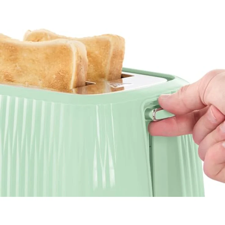 Russell Hobbs Toaster Eden für 2 Scheiben (6 Bräunungsstufen, Hebefunktion, Auftau-, Aufwärm- & Stoppfunktion, Krümelschublade, Brötchenaufsatz, Pistazie 27374-56) – Bild 3